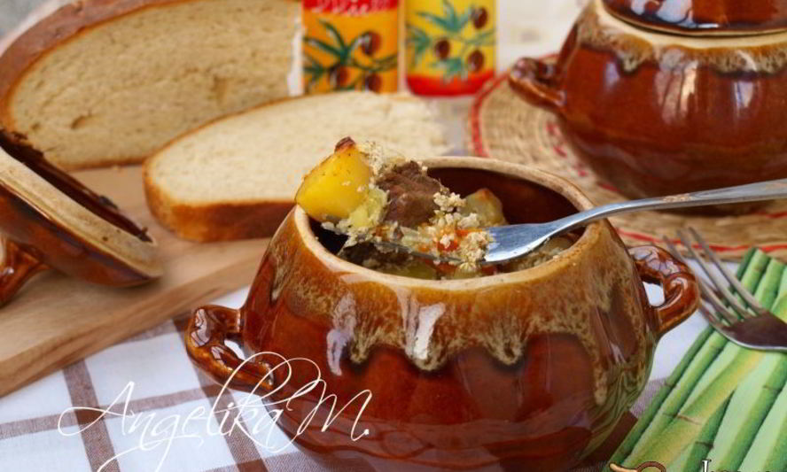 Рецепт жаркое в горшочках с мясом