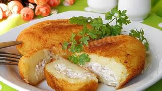 Картофельные зразы с куриным фаршем