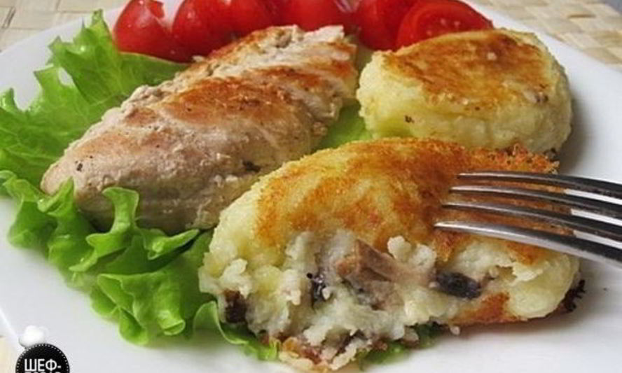 Рецепт картофельные зразы с шампиньонами и луком