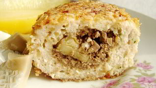 Куриные зразы с печенью и солеными груздями