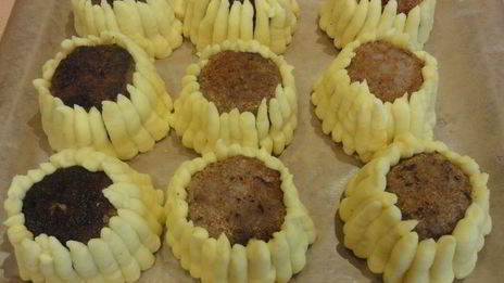 мясные зразы подсолнухи с хлопьями