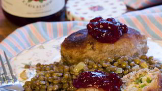 Рисово-мясные зразы с чечевичным гарниром