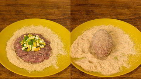 рисово-мясные зразы с чечевичным гарниром