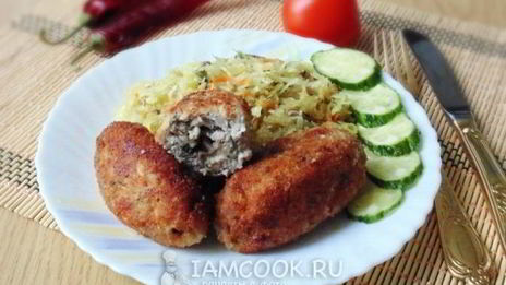 рыбные зразы с грибами и сыром