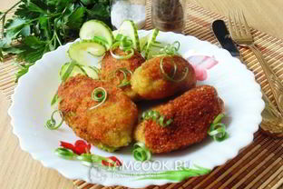 Зразы из рыбы с зеленым горошком
