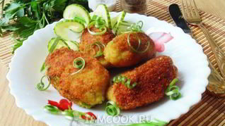 Зразы из рыбы с зеленым горошком