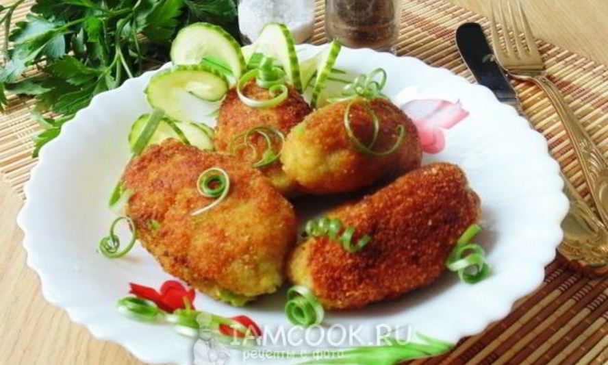 Рецепт зразы из рыбы с зеленым горошком