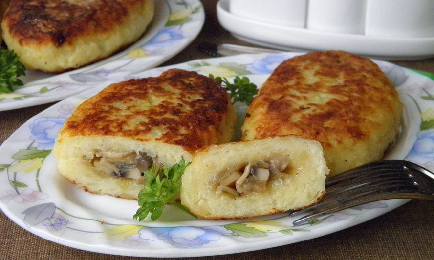 Рецепт зразы картофельные с грибами