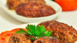 Зразы с грибами, луком и яйцом