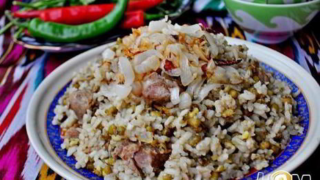 ароматная каша с машем, рисом и мясом