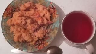 Гороховая каша с колбасой