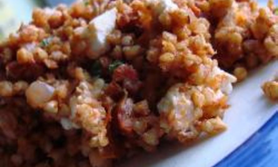 Рецепт гречка по-гречески с помидорами и брынзой