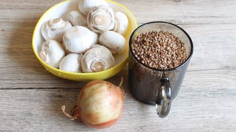 гречка с грибами и луком в мультиварке