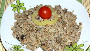 Гречка с грибами и сметаной