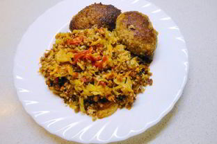 Гречка с капустой и овощами