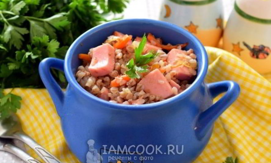Рецепт гречка с колбасой