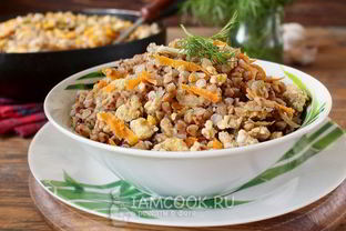 Гречка с куриным фаршем