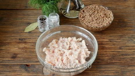 гречка с куриным фаршем