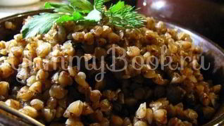 Гречка с куриными сердечками