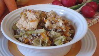 Гречка с курицей и капустой