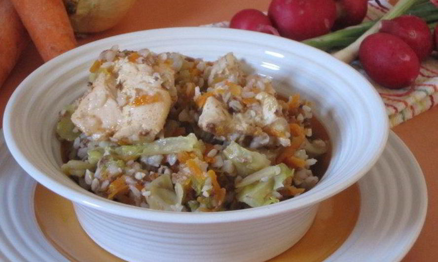 Рецепт гречка с курицей и капустой