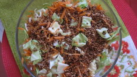 гречка с курицей и капустой