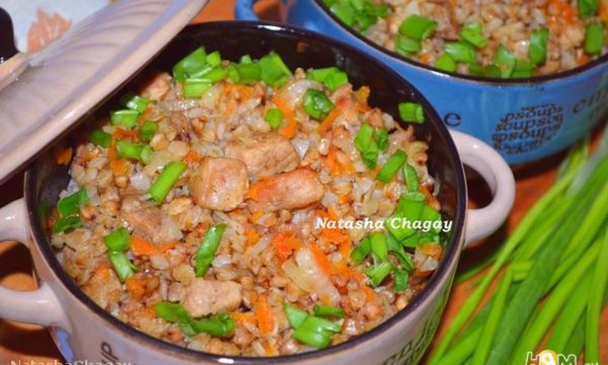Рецепт гречка с мясом в горшочке