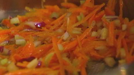 гречка с овощами, козьим сыром и белым вином