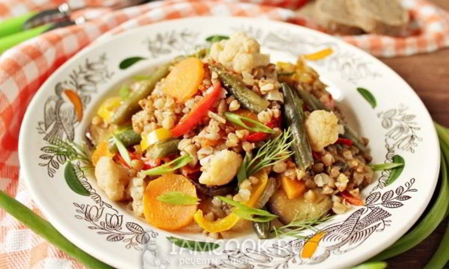 Рецепт гречка с овощами на сковороде