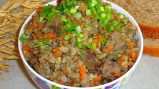 Гречка с печенкой