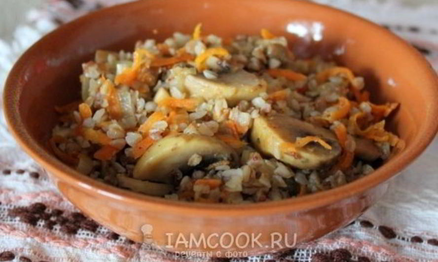 Рецепт гречка с шампиньонами