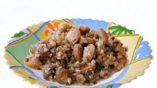 Гречка с сосисками