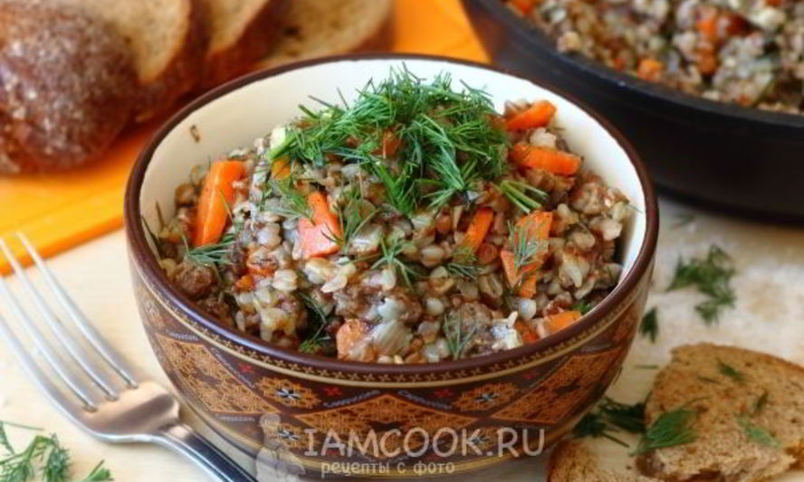 Рецепт гречка с тушенкой в сковороде