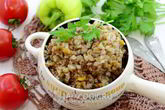 Гречка со свиным фаршем в мультиварке