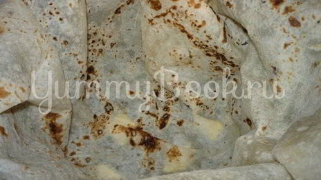 гречневая каша c мясом в лаваше из мультиварки