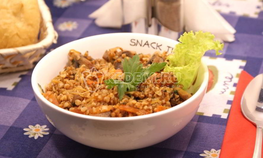 Рецепт гречневая каша с грибами и овощами