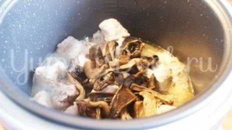 гречневая каша с мясом и грибами в мультиварке