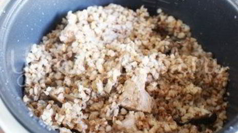 гречневая каша с мясом и грибами в мультиварке