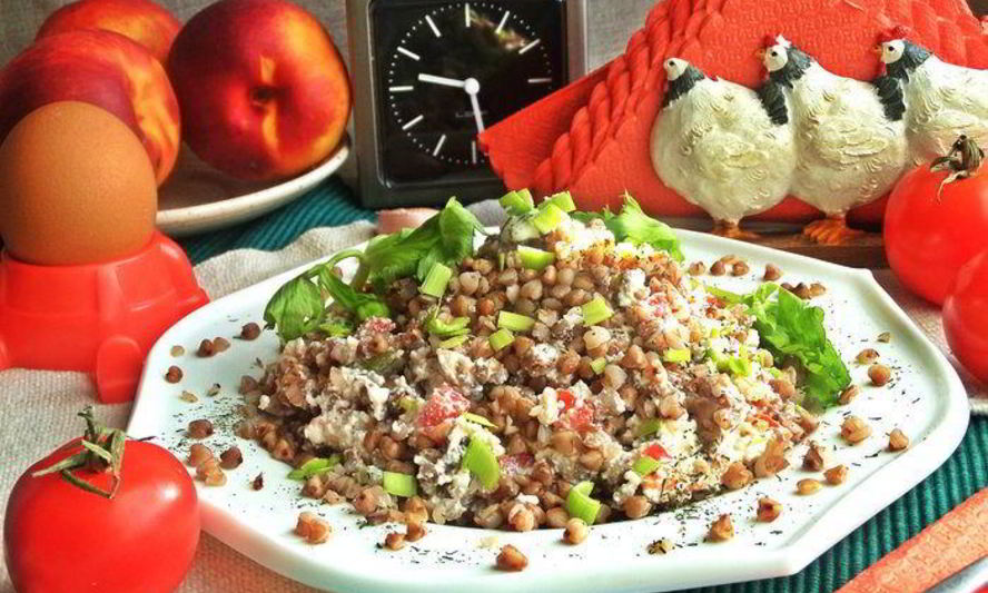 Рецепт гречневая каша с несладким творогом