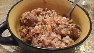 Очень мясная томленая гречневая каша