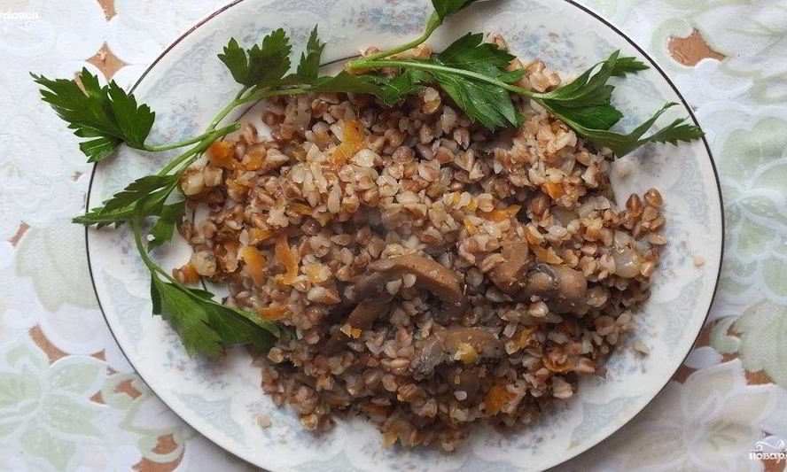 Рецепт постная гречка с грибами