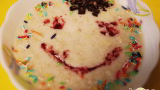 Каша овсяная с яблоком и бананом