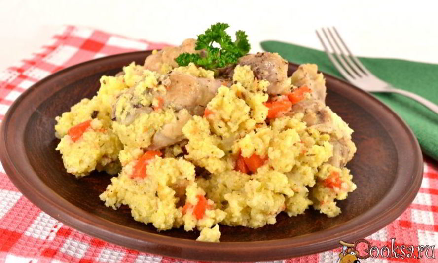 Рецепт каша пшенная с куриными крылышками в мультиварке