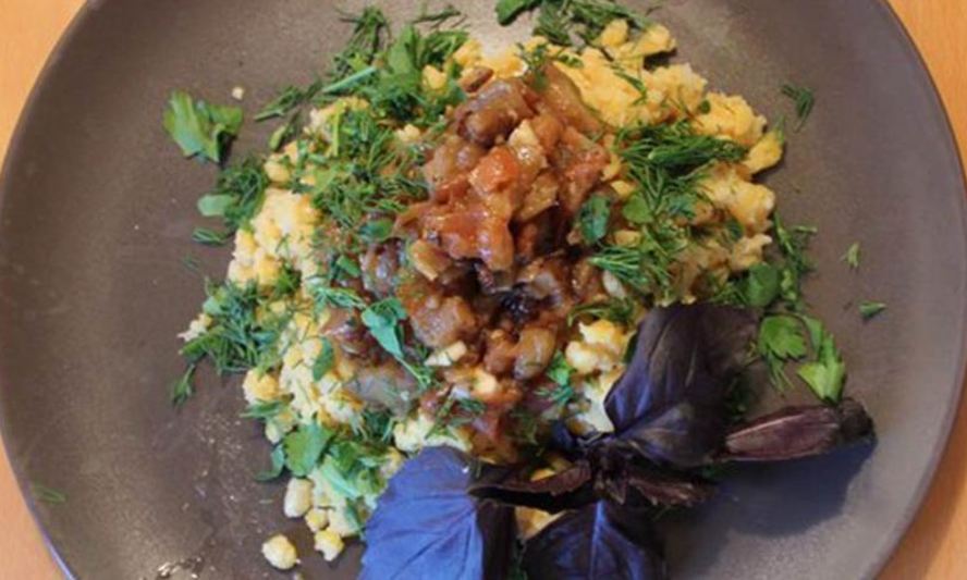 Рецепт гороховая каша с баклажанами