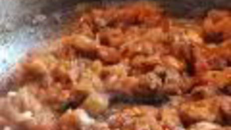 гороховая каша с баклажанами