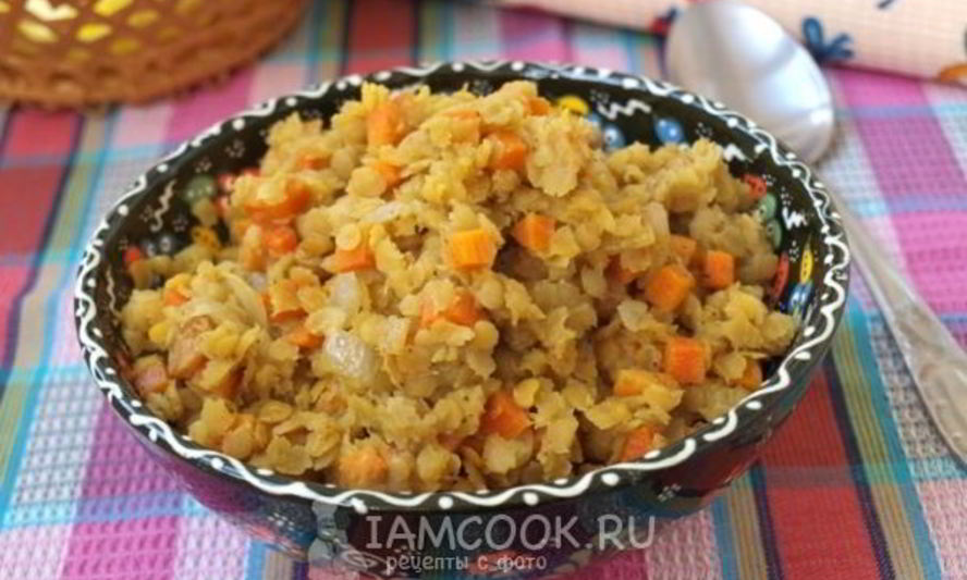 Рецепт каша из красной чечевицы с морковью и изюмом