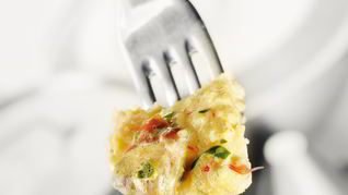 Кукурузная каша с грибами и шафраном