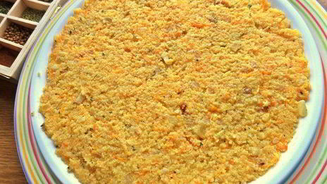 полента с беконом и овощами