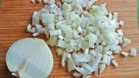 полента с беконом и овощами