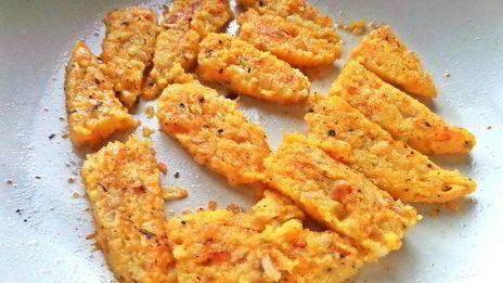 полента с беконом и овощами